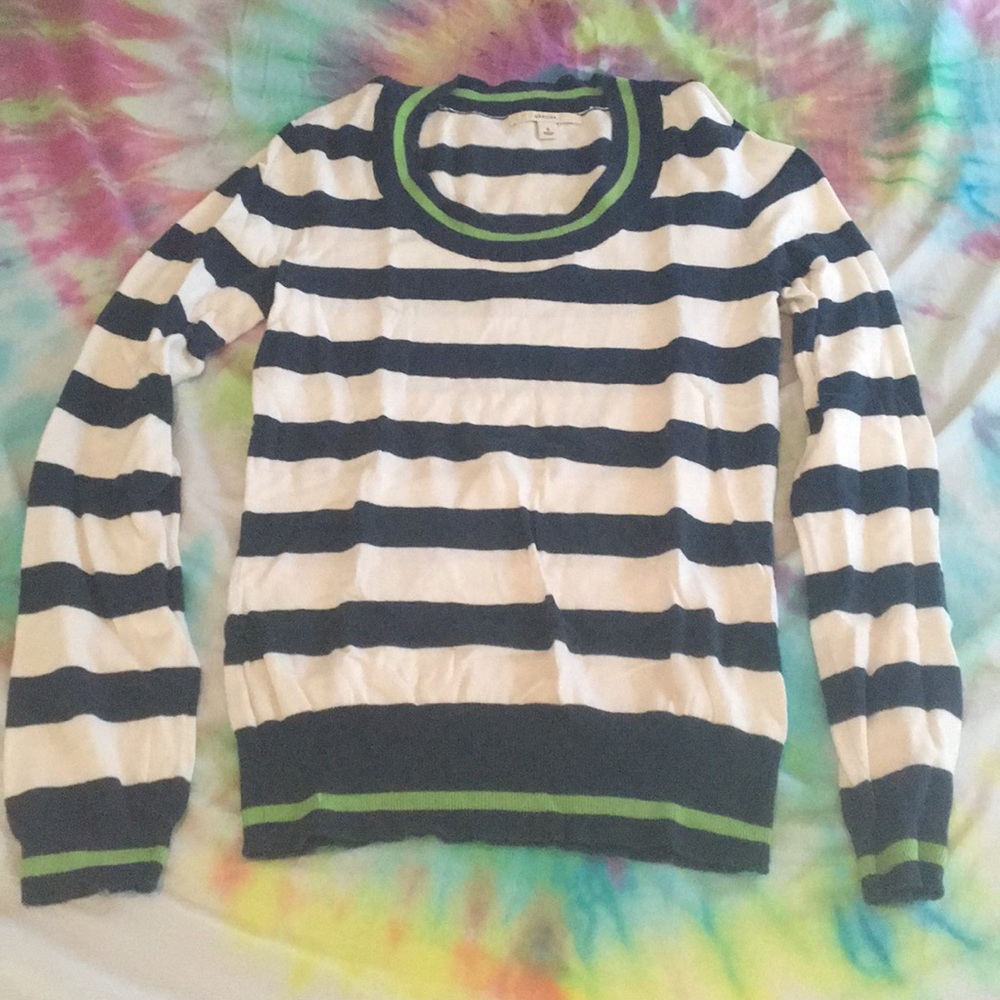 Navy and white striped sweater S